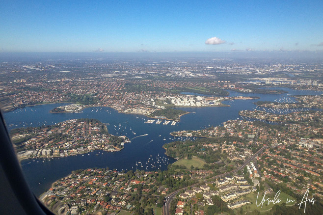 Aerial shot over Sydney, Australia