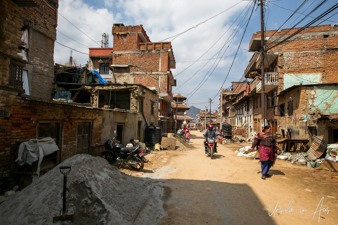 Dirt road into Bungamati, Nepal.