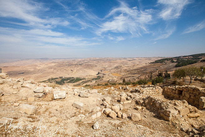 View across the Jordan River Valley from Mount Nebo.