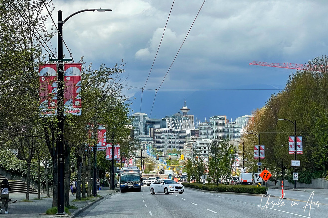 Traffic on Cambie Street, Vancouver BC Canada