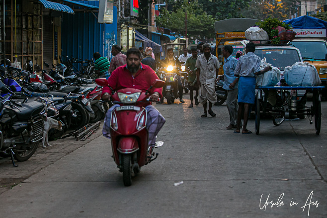 Dark street, Goubert Market, Puducherry, India.