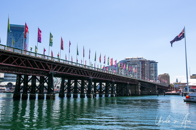 Pyrmont Bridge over Darling Harbour, Sydney Australia