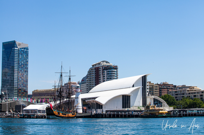 Australian National Maritime Museum from the water, Darling Harbour, Australia