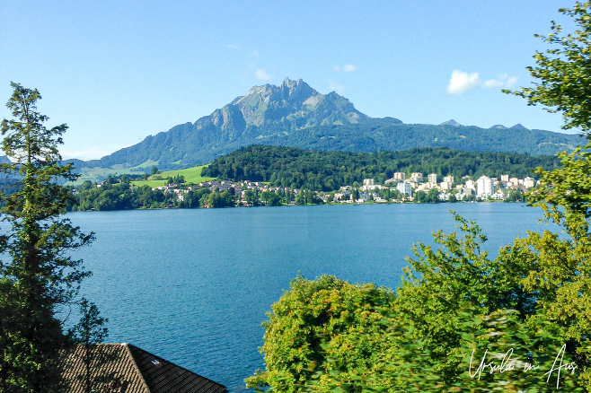Lake Lucerne and Pilatus from the train, Switzerland