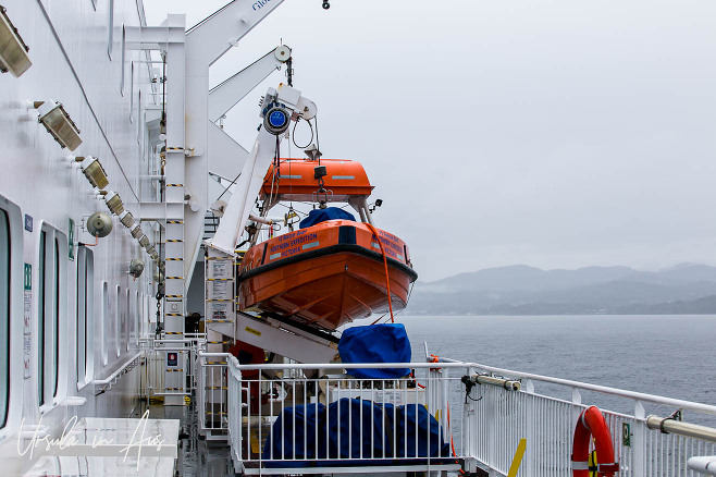 Lifeboat on a BC Ferry, Inside Passage, Canada.