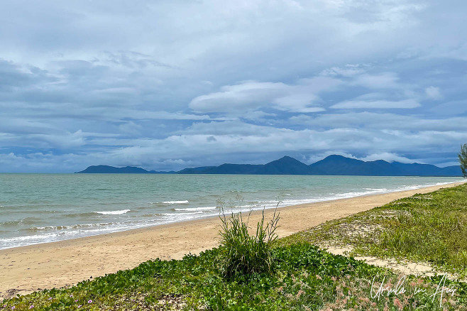 Looking south along the coastline at Deeral, Queensland, Australia 