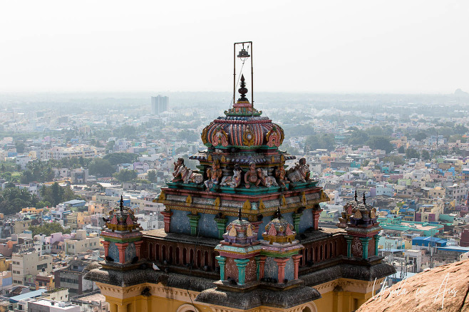 Tower Top over the city, Thiruchirapalli Rock Fort, Tamil Nadu India