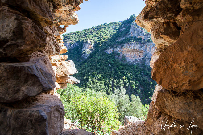 View across the Lousios Gorge from Philosophos Menalon, Arcadia Greece