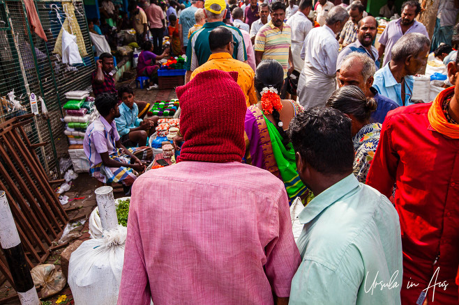 Crowd in the Flower Market, Madurai Tamil Nadu India