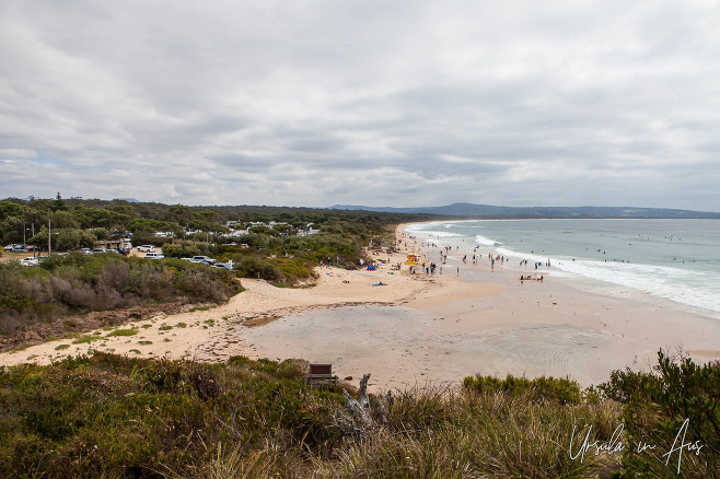 Landscape: View over Pambula Beach from Beowa National Park, NSW Australia