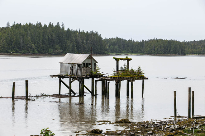 Rickety dock at the North Pacific Cannery National Historic Site, Port Edward BC Canada