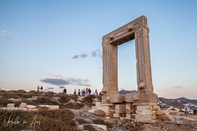 Marble gateway to the Temple Of Apollo in evening light, Naxos Greece