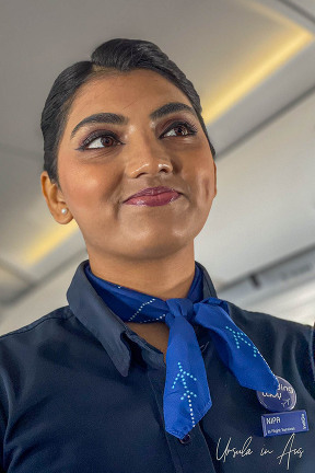 Environmental portrait: female flight attendant, IndiGo Airlines, India